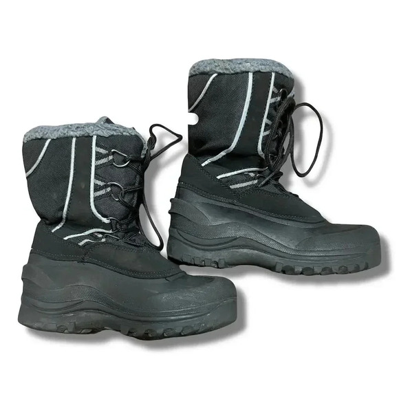 Itasca Kids' Frost Winter Boots Black Size 1 Warm Lining Snow Mid Top - Picture 4 of 8